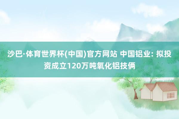 沙巴·体育世界杯(中国)官方网站 中国铝业: 拟投资成立120万吨氧化铝技俩