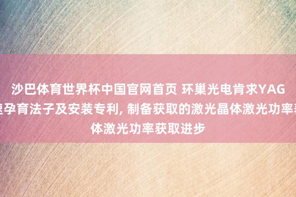 沙巴体育世界杯中国官网首页 环巢光电肯求YAG晶体快速孕育法子及安装专利, 制备获取的激光晶体激光功率获取进步