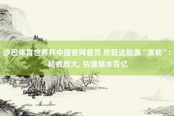 沙巴体育世界杯中国官网首页 欣旺达能源“渡劫”: 耗费放大, 估值缩水百亿