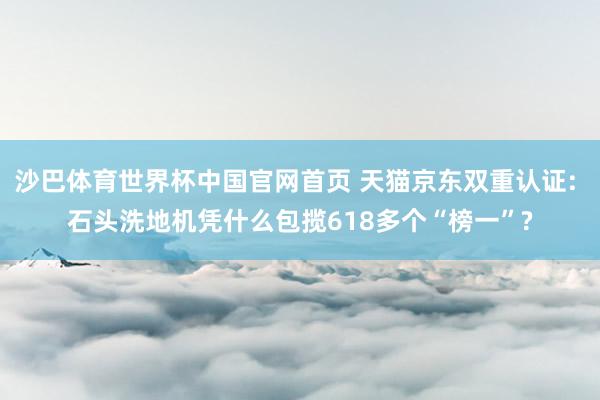 沙巴体育世界杯中国官网首页 天猫京东双重认证: 石头洗地机凭什么包揽618多个“榜一”?