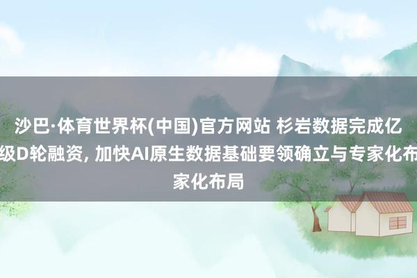 沙巴·体育世界杯(中国)官方网站 杉岩数据完成亿元级D轮融资, 加快AI原生数据基础要领确立与专家化布局