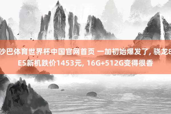 沙巴体育世界杯中国官网首页 一加初始爆发了, 骁龙8E5新机跌价1453元, 16G+512G变得很香