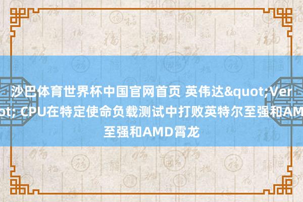 沙巴体育世界杯中国官网首页 英伟达"Vera" CPU在特定使命负载测试中打败英特尔至强和AMD霄龙