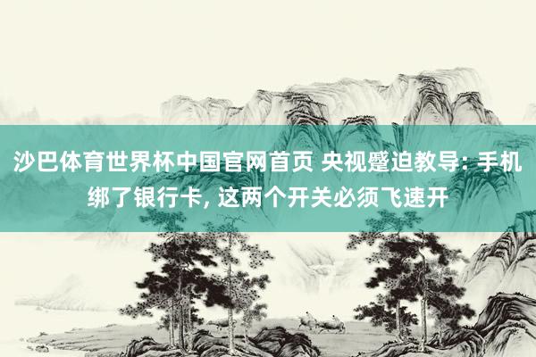 沙巴体育世界杯中国官网首页 央视蹙迫教导: 手机绑了银行卡, 这两个开关必须飞速开