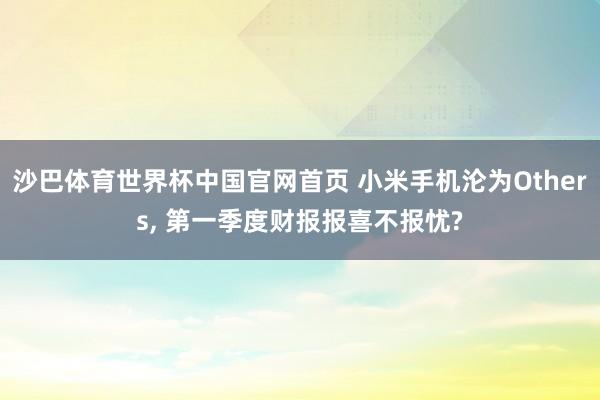 沙巴体育世界杯中国官网首页 小米手机沦为Others, 第一季度财报报喜不报忧?