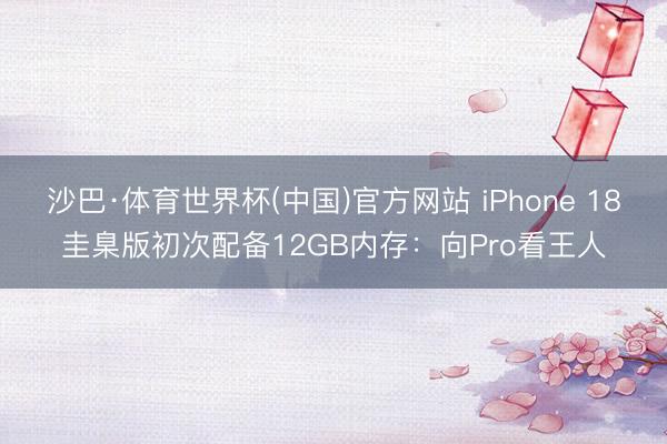 沙巴·体育世界杯(中国)官方网站 iPhone 18圭臬版初次配备12GB内存：向Pro看王人
